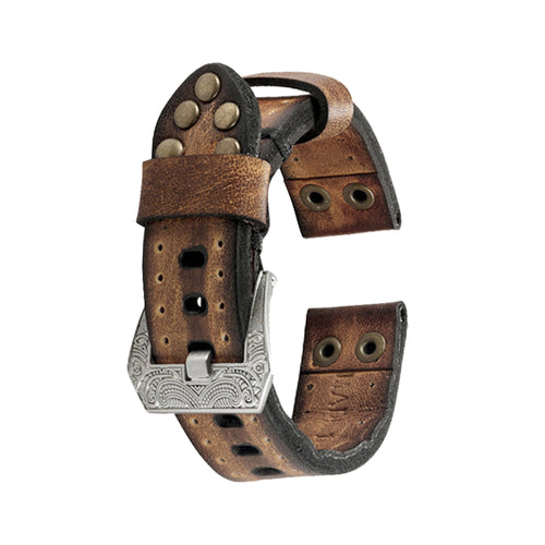 Rugged Vintage Look Handmade Leather Watch Band, Watch Strap, Crazy Cow Watch Strap 24mm Width Leather Watch Band - Free Shipping!