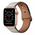 iWatch Band 40mm 38mm, Genuine Leather Replacement Band Strap + Rose Gold Adapter