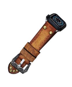 Studded Apple Watch Band Strap Crazy Cow For Apple Watch Series 1 to 7 42mm 44mm