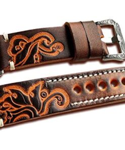 Carved Leather Band For Apple iWatch Series 5, 4, 3, 2, 1 - 38/40 & 42/44mm