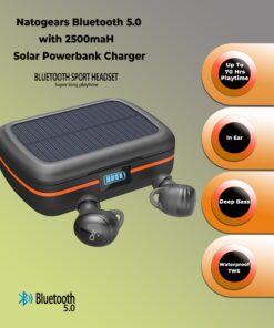 Sport Deep Bass Earbuds Solar Charging Bluetooth 5.0 Earbud 7 Hrs Playtime